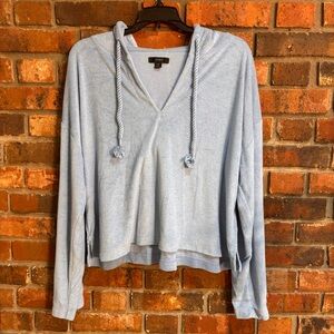 J. Crew womens terry cloth hoodie summer beach preppy blue M